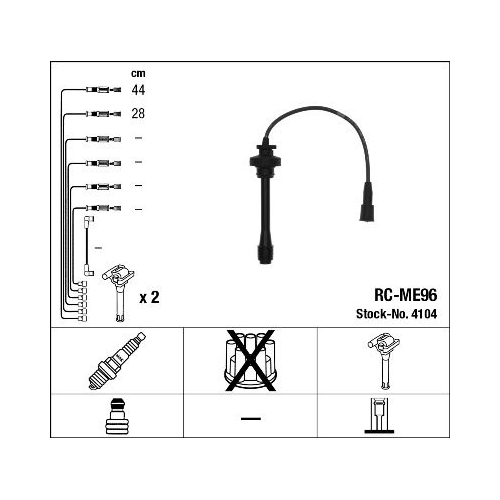 1 Ignition Cable Kit NGK 4104 MITSUBISHI