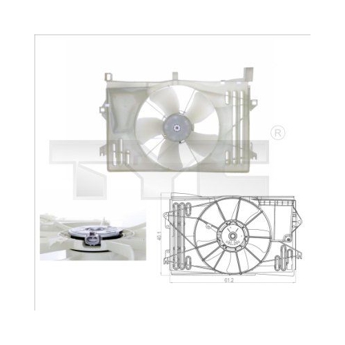 1 Fan, engine cooling TYC 836-0013 TOYOTA