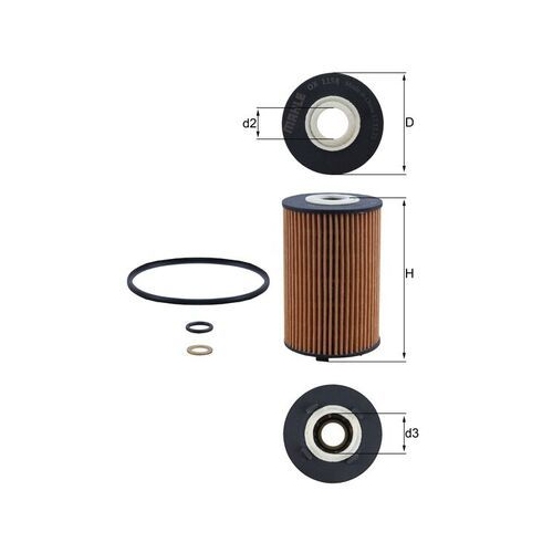1 Oil Filter MAHLE OX 1158D SSANGYONG