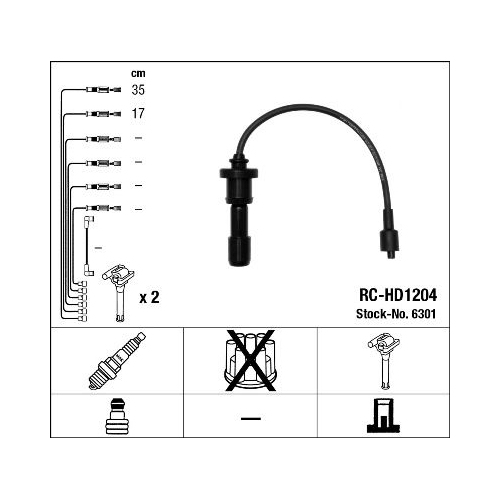 1 Ignition Cable Kit NGK 6301 HYUNDAI KIA