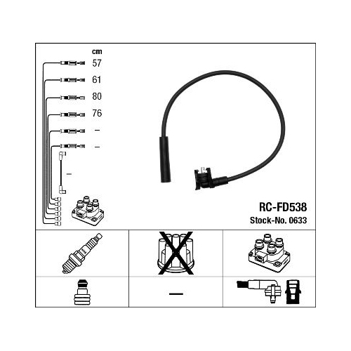 1 Ignition Cable Kit NGK 0633