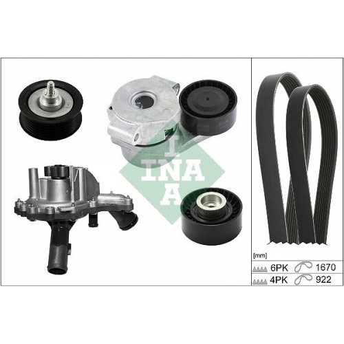 1 Water Pump + V-Ribbed Belt Kit INA 529 0301 30 CITROËN FIAT FORD PEUGEOT