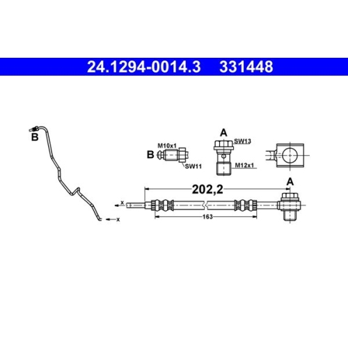 Bremsschlauch ATE 24.1294-0014.3 SEAT VAG