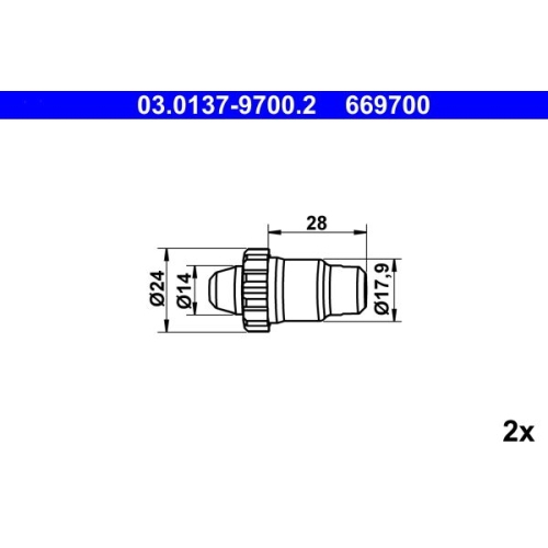 1 Accessory Kit, parking brake shoes ATE 03.0137-9700.2 adjusting nut BMW JAGUAR