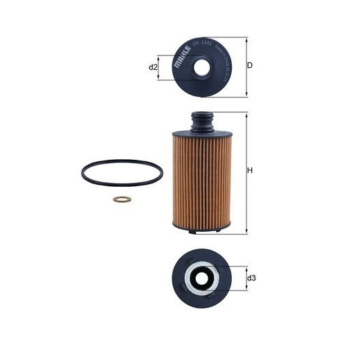 1 Oil Filter MAHLE OX 1141D SSANGYONG