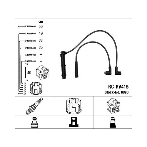 1 Ignition Cable Kit NGK 0890 MG ROVER
