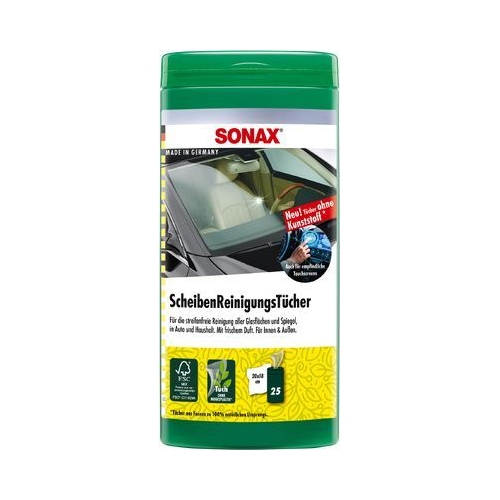SONAX Scheibenreinigungstücher Box mit 25 Stück 04120000