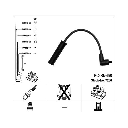 1 Ignition Cable Kit NGK 7200 RENAULT DACIA
