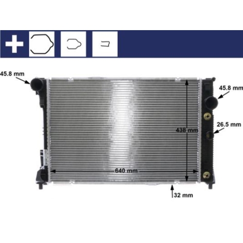 1 Radiator, engine cooling MAHLE CR 1176 000S BEHR MERCEDES-BENZ