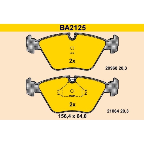1 Brake Pad Set, disc brake BARUM BA2125 BMW
