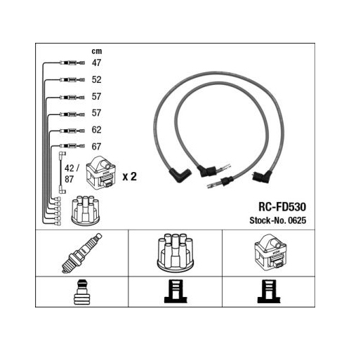 1 Ignition Cable Kit NGK 0625