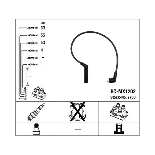 1 Ignition Cable Kit NGK 7700 MITSUBISHI GAZ