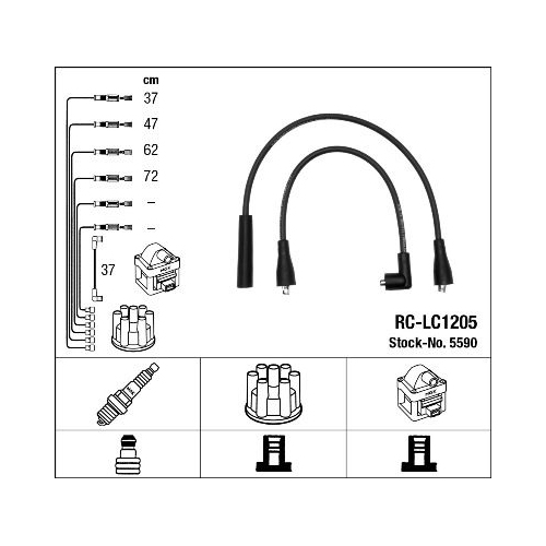 1 Ignition Cable Kit NGK 5590 ALFA ROMEO FIAT LANCIA FERRARI MASERATI ABARTH