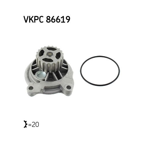 Wasserpumpe, Motorkühlung SKF VKPC 86619 Aquamax AUDI VW