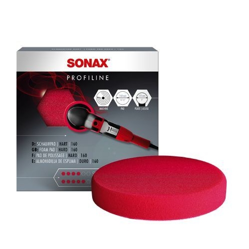 6 Attachment, polishing machine SONAX 04931000 Polishing sponge red 160 (hard)