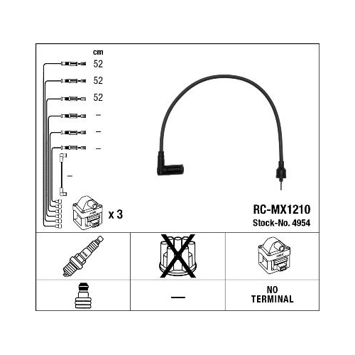 1 Ignition Cable Kit NGK 4954