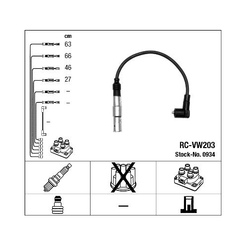 1 Ignition Cable Kit NGK 0934 AUDI SEAT SKODA VW LAMBORGHINI BENTLEY
