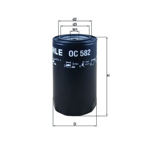1 Oil Filter MAHLE OC 582 IVECO