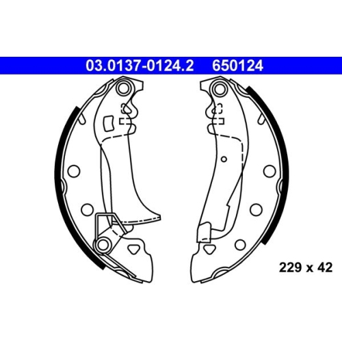 1 Brake Shoe Set ATE 03.0137-0124.2 PEUGEOT RENAULT TALBOT