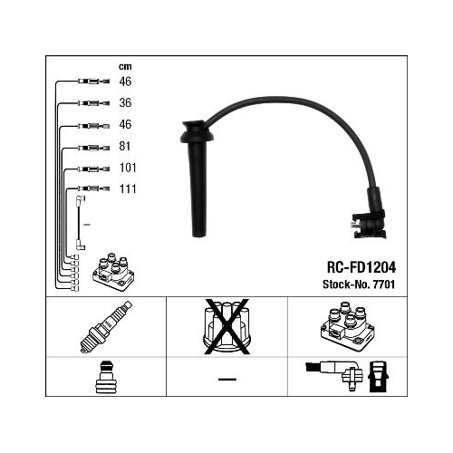 1 Ignition Cable Kit NGK 7701