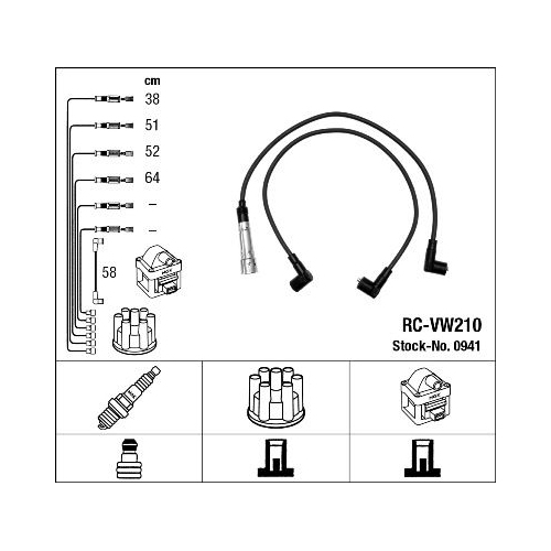 1 Ignition Cable Kit NGK 0941