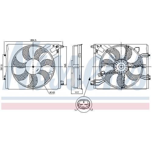 1 Fan, engine cooling NISSENS 850050 RENAULT