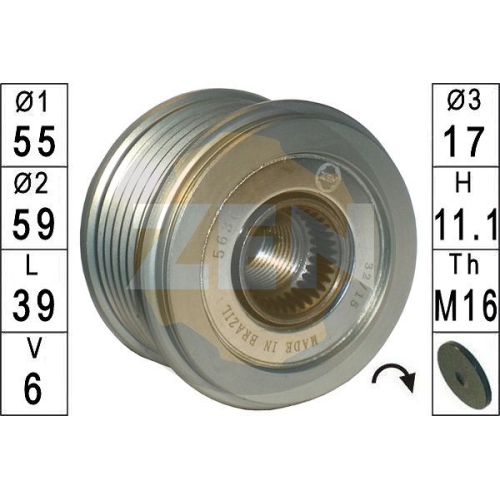 1 Alternator Freewheel Clutch ERA ZN5630 MERCEDES-BENZ
