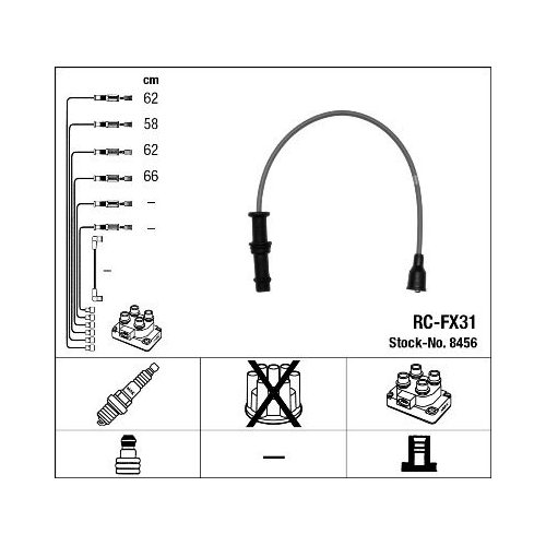 1 Ignition Cable Kit NGK 8456 SUBARU