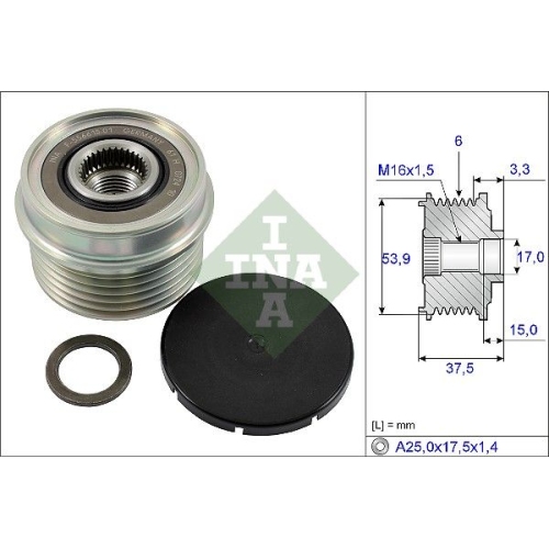 1 Alternator Freewheel Clutch INA 535 0223 10 FORD