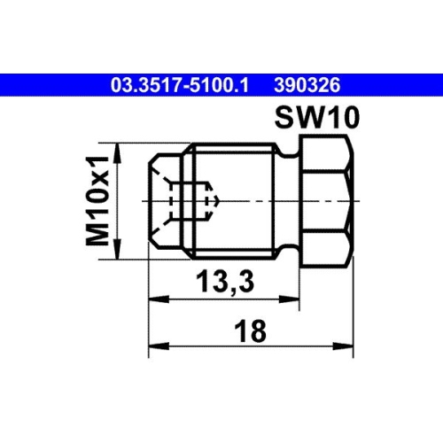 10 Screw Plug, brake master cylinder ATE 03.3517-5100.1 FORD MERCEDES-BENZ SEAT