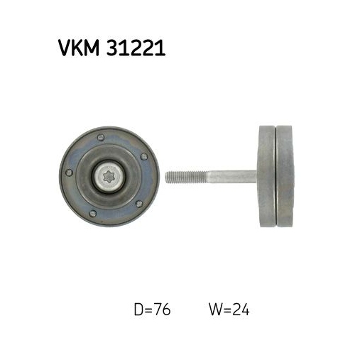 1 Deflection/Guide Pulley, V-ribbed belt SKF VKM 31221 AUDI SEAT SKODA VW