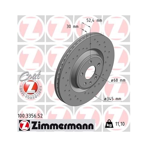 1 Brake Disc ZIMMERMANN 100.3356.52 SPORT BRAKE DISC COAT Z PORSCHE VAG VW (SVW)