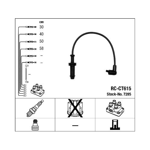 1 Ignition Cable Kit NGK 7285 CITROËN PEUGEOT