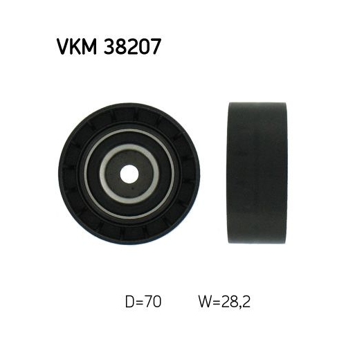 1 Deflection/Guide Pulley, V-ribbed belt SKF VKM 38207 BMW