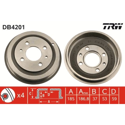 Bremstrommel TRW DB4201 FIAT