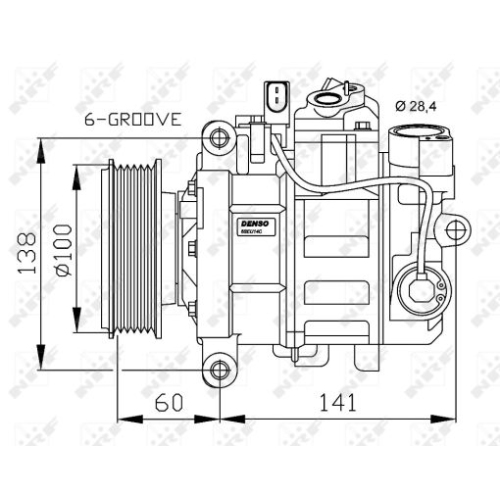 Kompressor, Klimaanlage NRF 32263G GENUINE AUDI SEAT