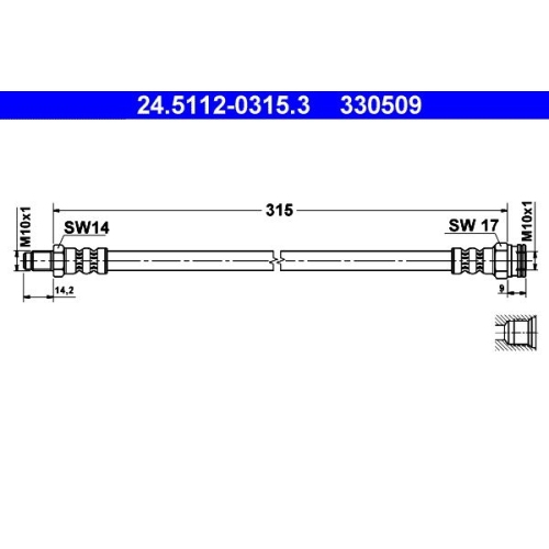 Bremsschlauch ATE 24.5112-0315.3 CITROËN FIAT PEUGEOT RENAULT SMART