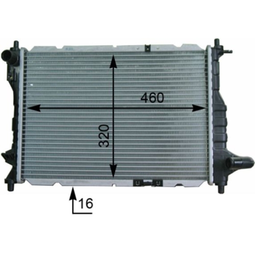 1 Radiator, engine cooling MAHLE CR 944 000S BEHR CHEVROLET DAEWOO