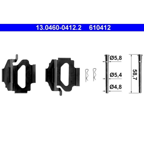 1 Accessory Kit, disc brake pad ATE 13.0460-0412.2