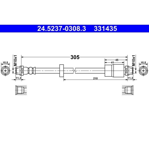 Bremsschlauch ATE 24.5237-0308.3 SEAT VAG