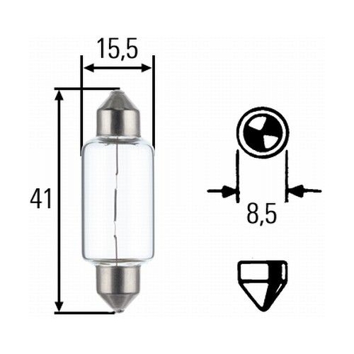 1 Bulb, reverse light HELLA 8GM 002 091-141 STANDARD CASE IH MASSEY FERGUSON O&K