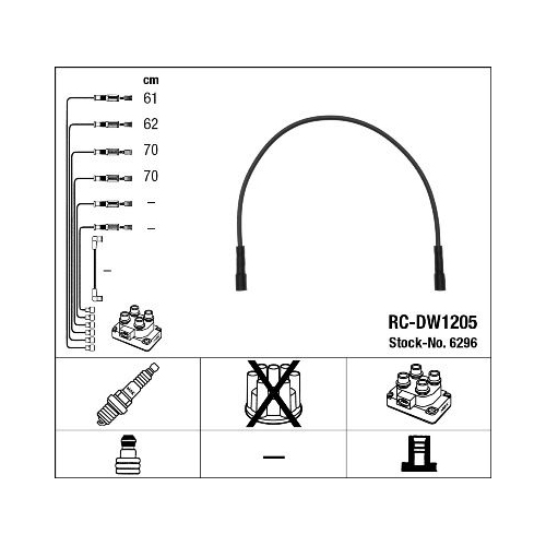 1 Ignition Cable Kit NGK 6296 FSO