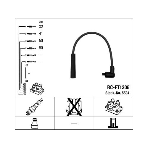 1 Ignition Cable Kit NGK 5504 ALFA ROMEO FIAT LANCIA FERRARI MASERATI ABARTH