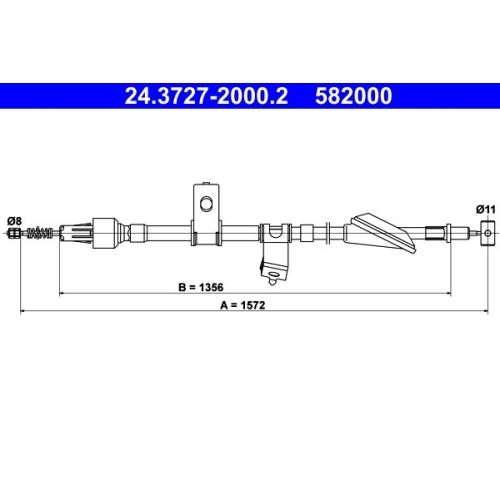 1 Cable Pull, parking brake ATE 24.3727-2000.2 SUZUKI