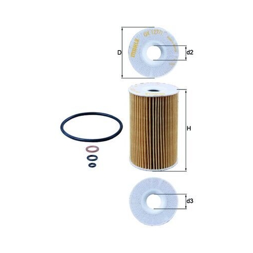 1 Oil Filter MAHLE OX 127/1D BMW