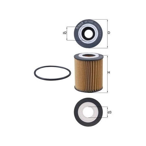 1 Oil Filter MAHLE OX 1237D CITROËN FORD OPEL PEUGEOT TOYOTA VAUXHALL DS