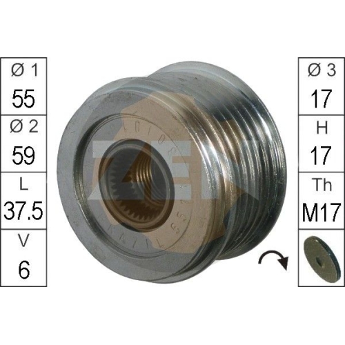 1 Alternator Freewheel Clutch ERA ZN5612 MAZDA MITSUBISHI TOYOTA