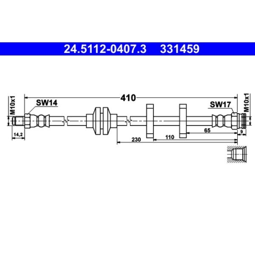 Bremsschlauch ATE 24.5112-0407.3 FIAT