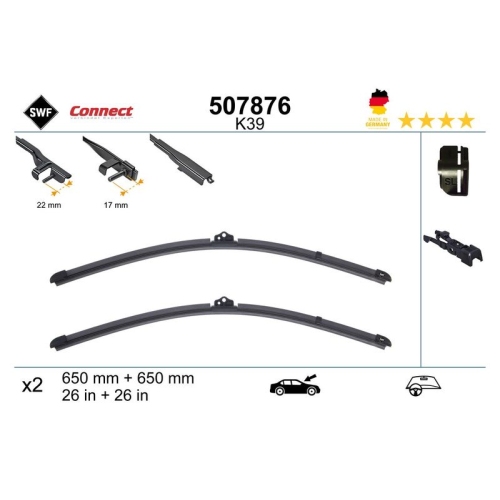 1 Wiper Blade SWF 507876 CONNECT MADE IN GERMANY