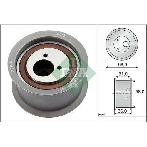 1 Deflection/Guide Pulley, timing belt INA 532 0329 10 AUDI SEAT SKODA VW